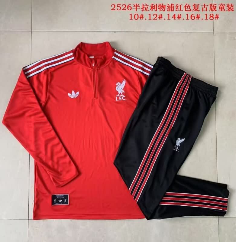 Kids AAA Quality Liverpool 25/26 Red Soccer Tracksuit