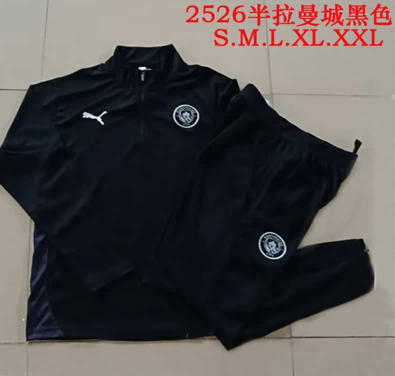 AAA Quality Manchester City 25/26 Black Soccer Tracksuit