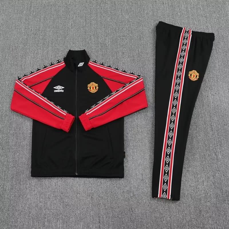 AAA Quality Manchester United 25/26 Black Soccer Tracksuit