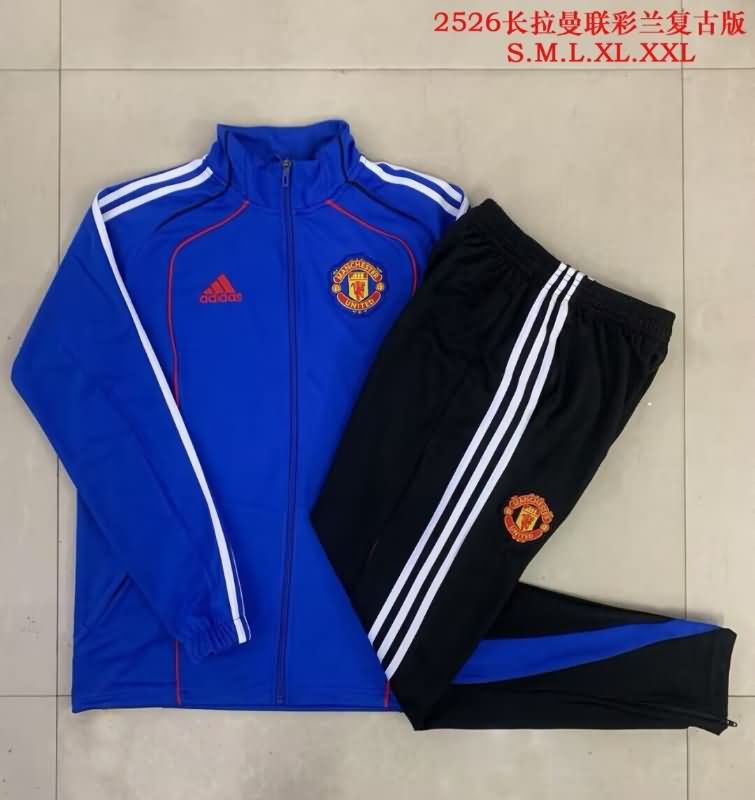 AAA Quality Manchester United 25/26 Blue Soccer Tracksuit 03