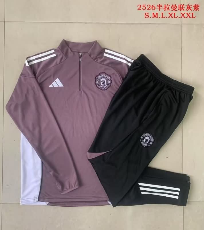 AAA Quality Manchester United 25/26 Purple Soccer Tracksuit 02