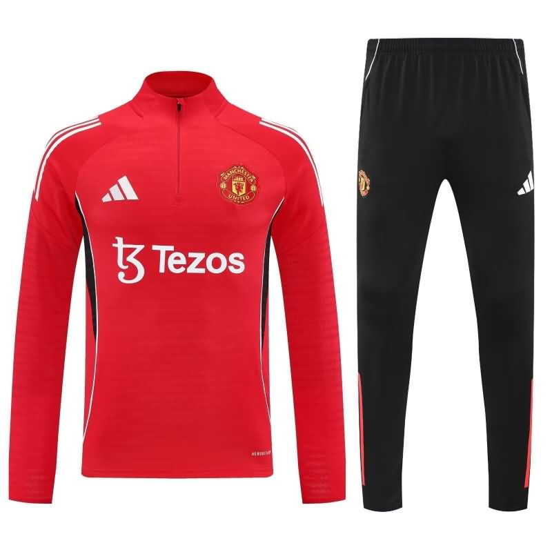 AAA Quality Manchester United 25/26 Red Soccer Tracksuit