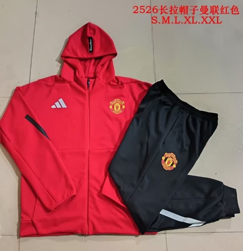 AAA Quality Manchester United 25/26 Red Soccer Tracksuit 03