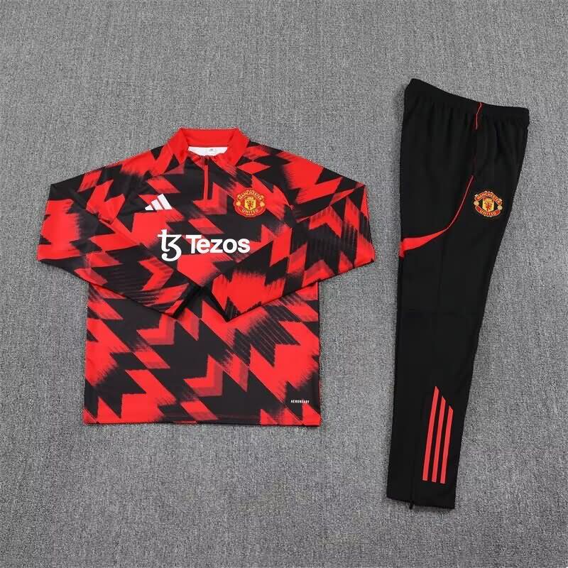 AAA Quality Manchester United 25/26 Red Black Soccer Tracksuit