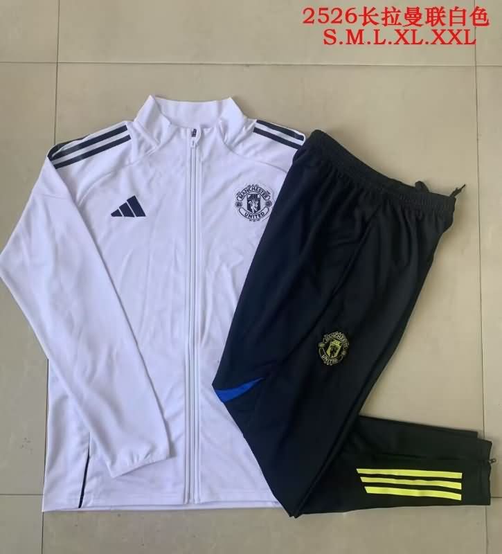 AAA Quality Manchester United 25/26 White Soccer Tracksuit