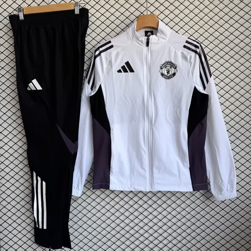 AAA Quality Manchester United 25/26 White Soccer Tracksuit 04 AAA Quality Manchester United 25/26 White Soccer Tracksuit 04
