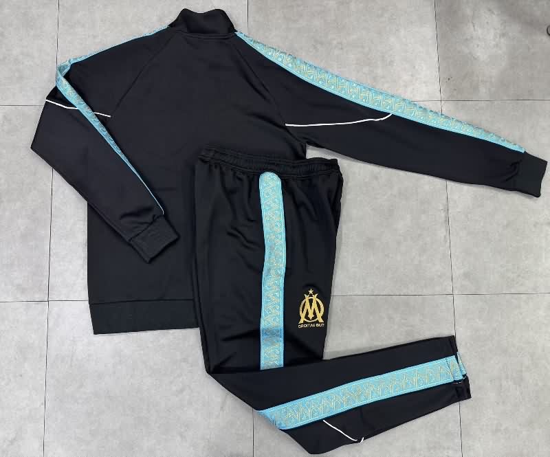 AAA Quality Marseilles 25/26 Black Soccer Tracksuit 02