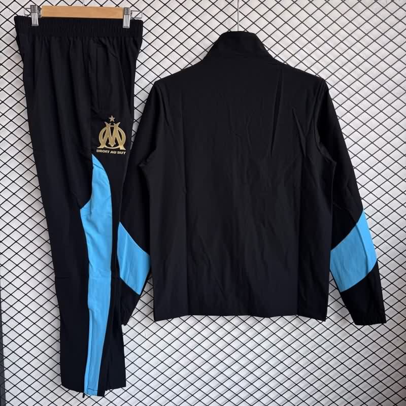 AAA Quality Marseilles 25/26 Black Soccer Tracksuit 03