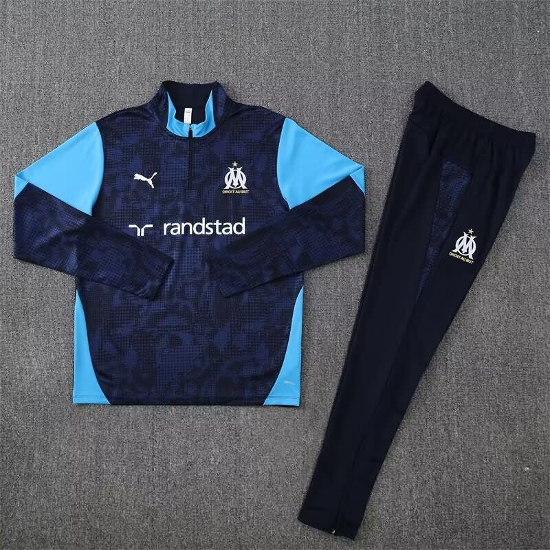 AAA Quality Marseilles 25/26 Dark Blue Soccer Tracksuit AAA Quality Marseilles 25/26 Dark Blue Soccer Tracksuit