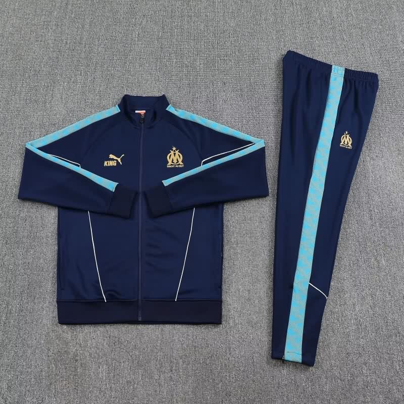 AAA Quality Marseilles 25/26 Dark Blue Soccer Tracksuit 02 AAA Quality Marseilles 25/26 Dark Blue Soccer Tracksuit 02