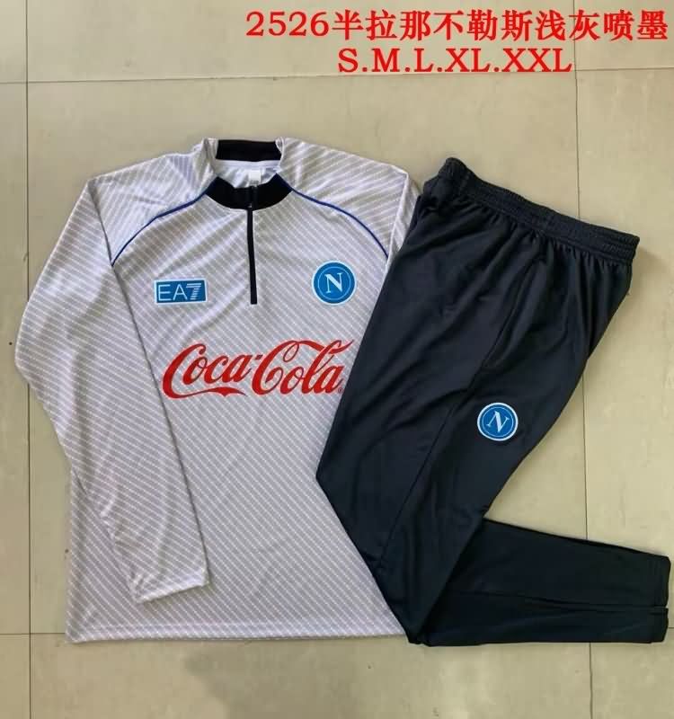 AAA Quality Napoli 25/26 Light Grey Soccer Tracksuit 02