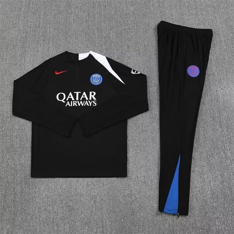 AAA Quality Paris St Germain 25/26 Black Soccer Tracksuit 06