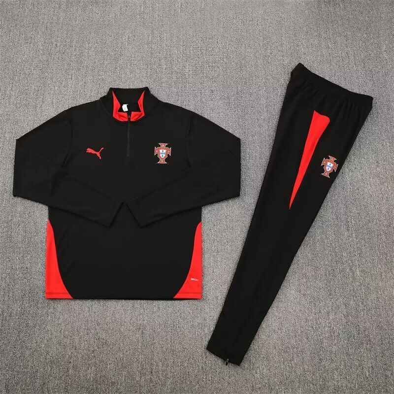 AAA Quality Portugal 2025 Black Soccer Tracksuit AAA Quality Portugal 2025 Black Soccer Tracksuit