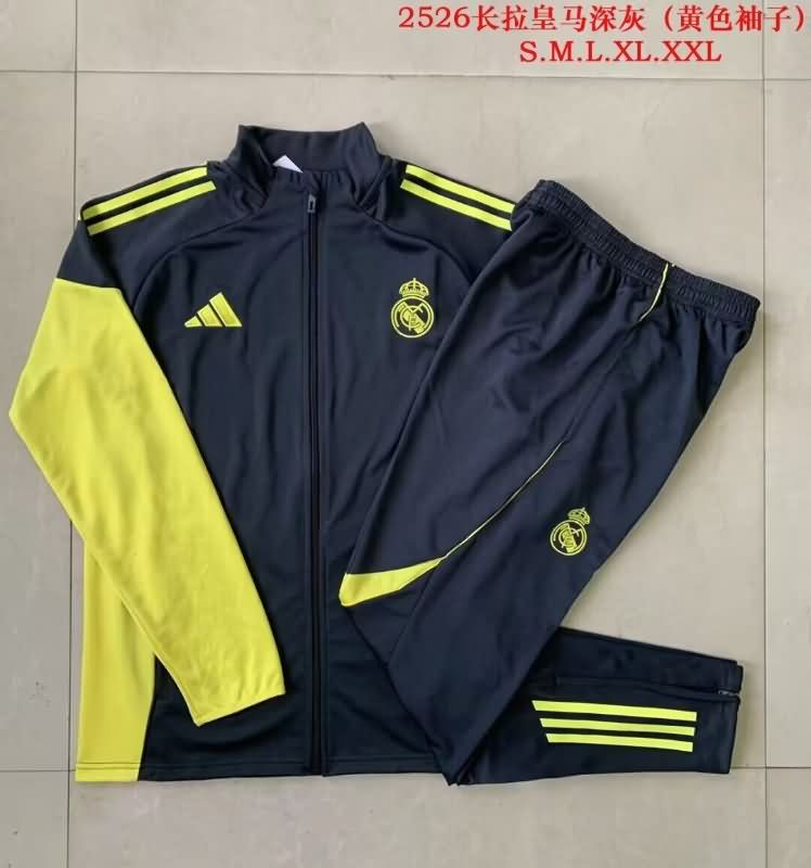 AAA Quality Real Madrid 25/26 Black Soccer Tracksuit
