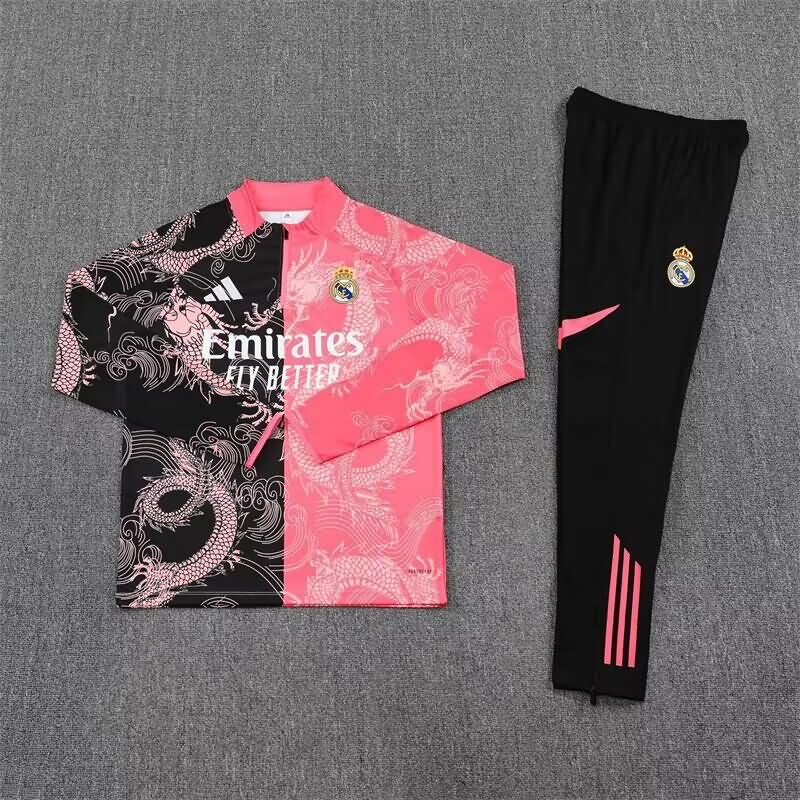 AAA Quality Real Madrid 25/26 Black Pink Soccer Tracksuit