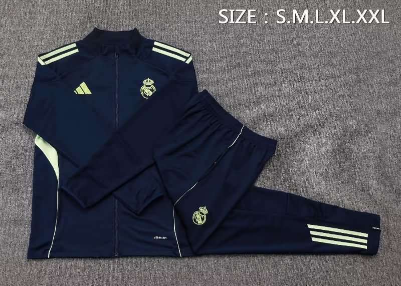 AAA Quality Real Madrid 25/26 Dark Blue Soccer Tracksuit 05