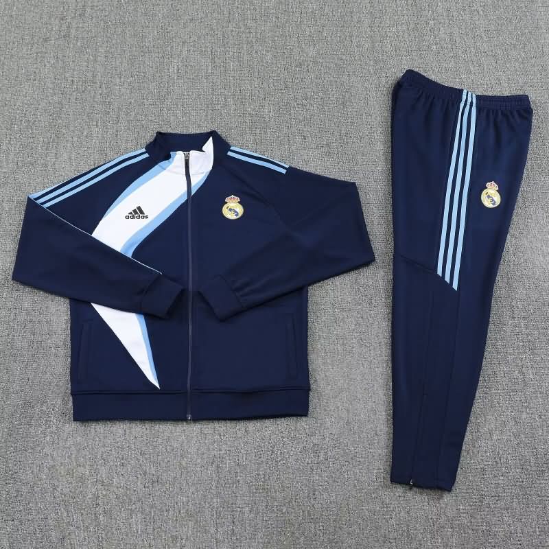 AAA Quality Real Madrid 25/26 Dark Blue Soccer Tracksuit 06