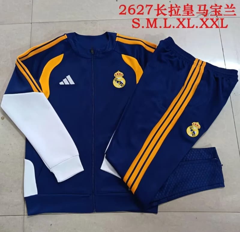 AAA Quality Real Madrid 25/26 Dark Blue Soccer Tracksuit 10 AAA Quality Real Madrid 25/26 Dark Blue Soccer Tracksuit 10