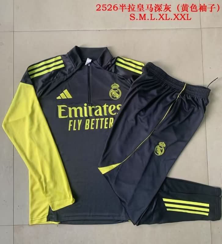 AAA Quality Real Madrid 25/26 Dark Grey Soccer Tracksuit 02