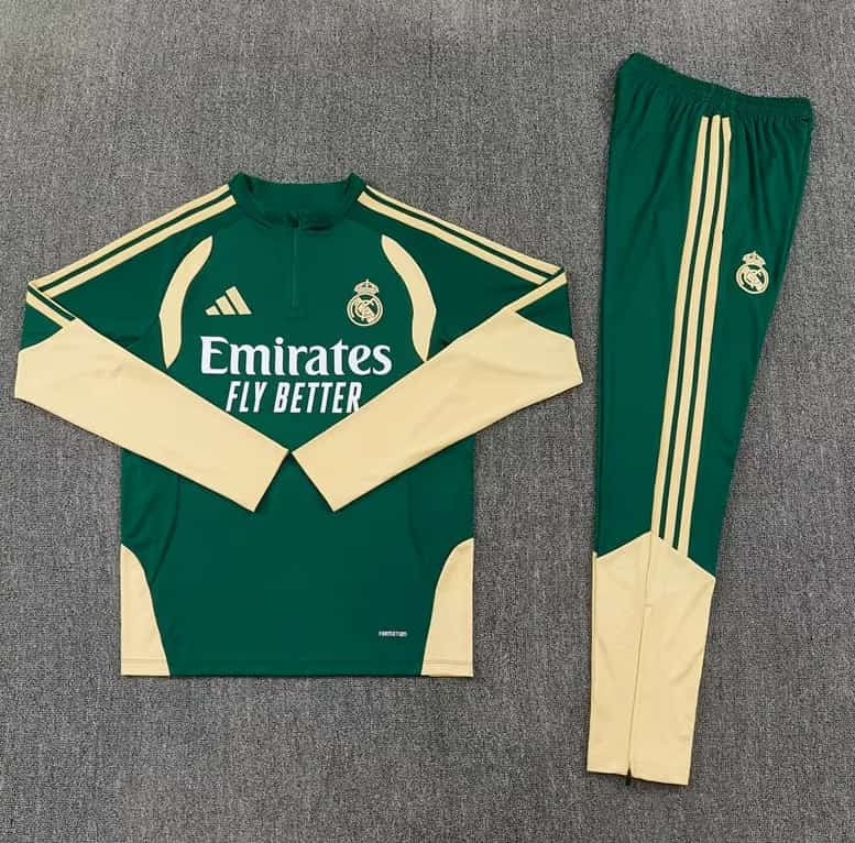 AAA Quality Real Madrid 25/26 Green Soccer Tracksuit 06