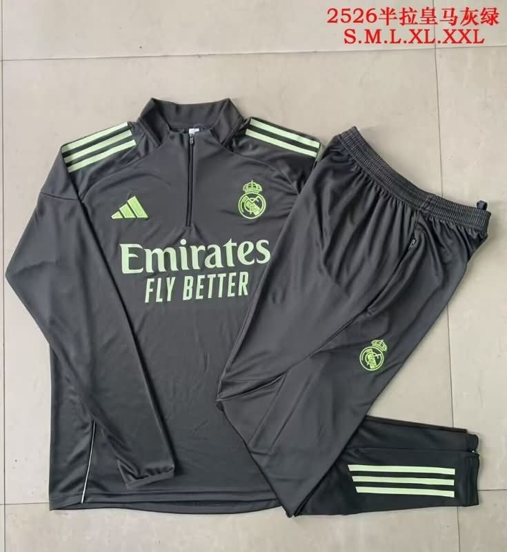 AAA Quality Real Madrid 25/26 Grey Soccer Tracksuit 02