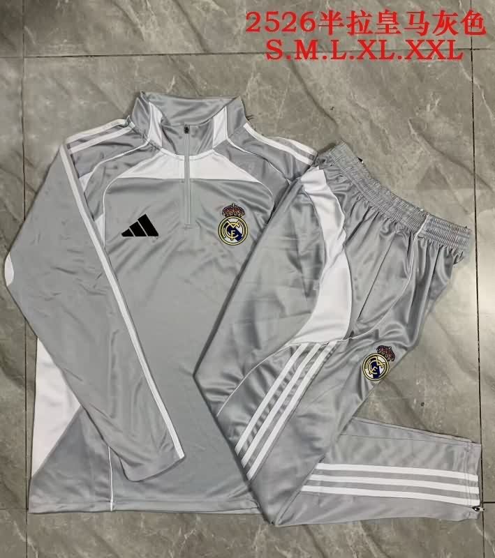 AAA Quality Real Madrid 25/26 Grey Soccer Tracksuit 04