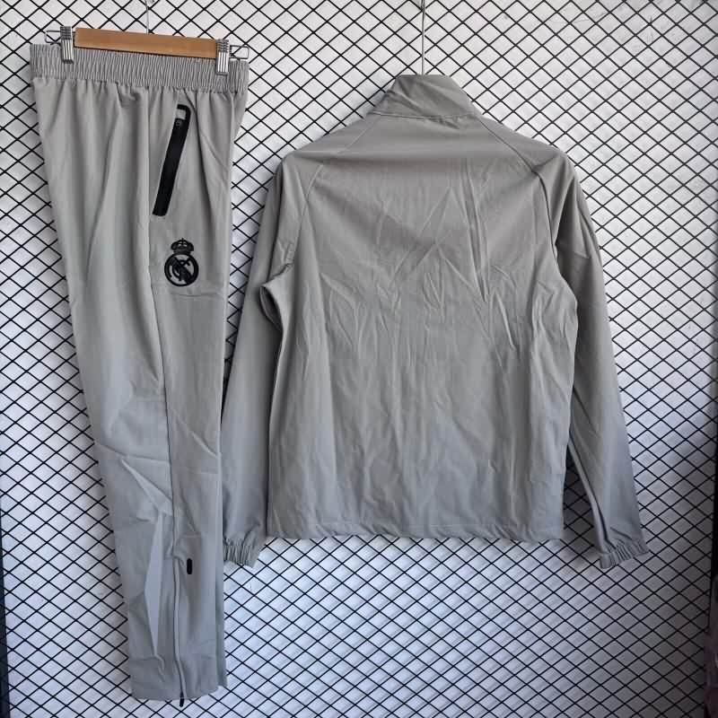 AAA Quality Real Madrid 25/26 Grey Soccer Tracksuit 06