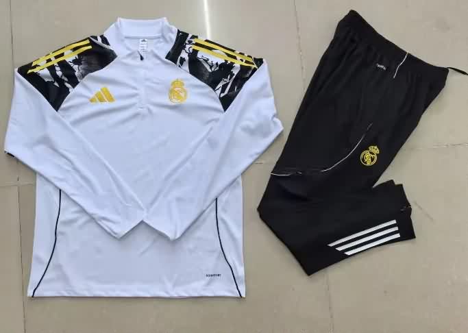 Kids AAA Quality Real Madrid 25/26 White Soccer Tracksuit 07