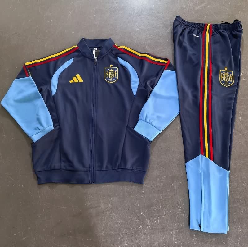 AAA Quality Spain 2026 Dark Blue Soccer Tracksuit 03 AAA Quality Spain 2026 Dark Blue Soccer Tracksuit 03