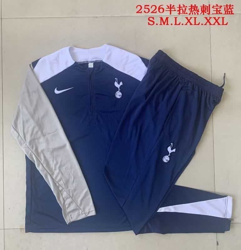 AAA Quality Tottenham 25/26 Dark Blue Soccer Tracksuit 02