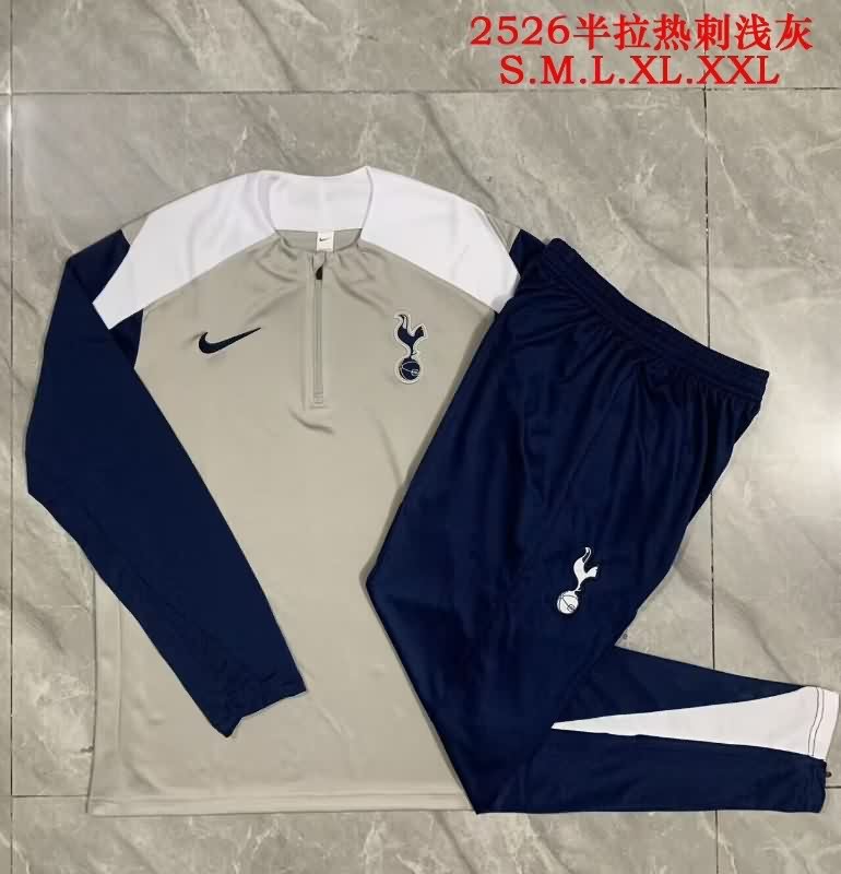 AAA Quality Tottenham 25/26 Grey Soccer Tracksuit
