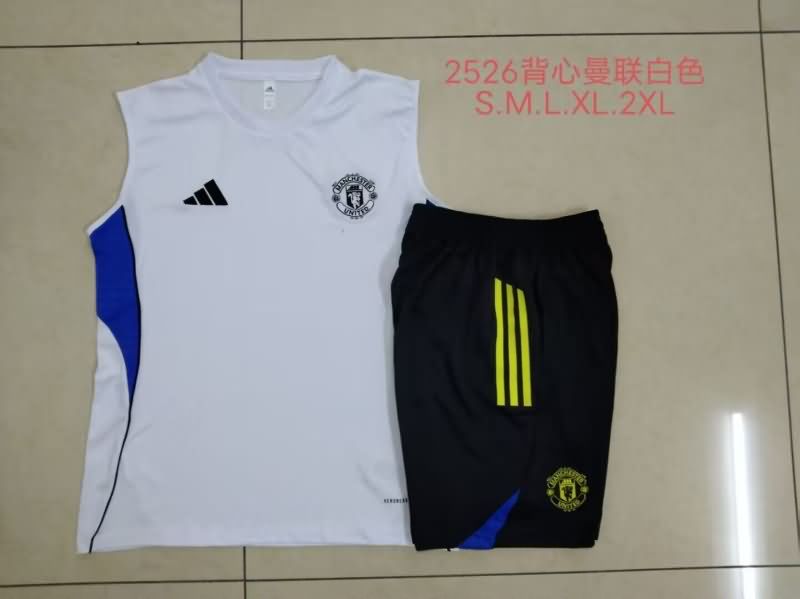 AAA Quality Manchester United 25/26 White Soccer Training Sets AAA Quality Manchester United 25/26 White Soccer Training Sets