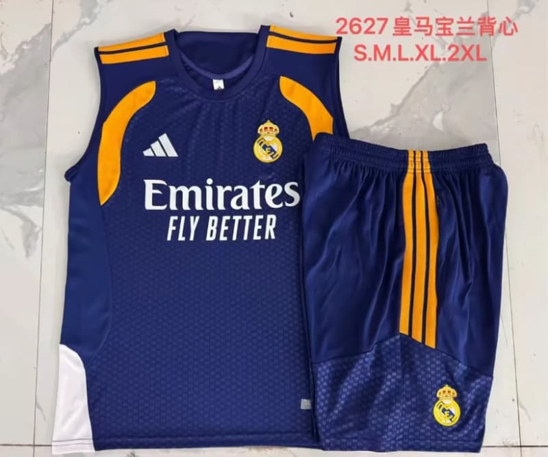 AAA Quality Real Madrid 25/26 Dark Blue Soccer Training Sets 07