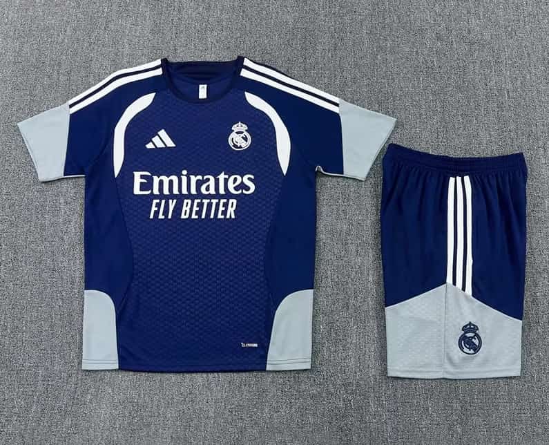 AAA Quality Real Madrid 25/26 Dark Blue Soccer Training Sets 08