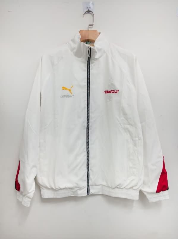 AAA Quality AC Milan 25/26 White Soccer Windbreaker