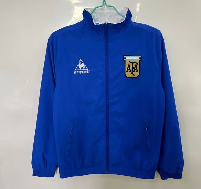 AAA Quality Argentina 2025 White Blue Reversible Soccer Windbreaker