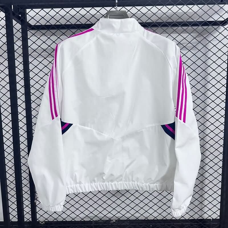 AAA Quality Arsenal 25/26 White Soccer Windbreaker