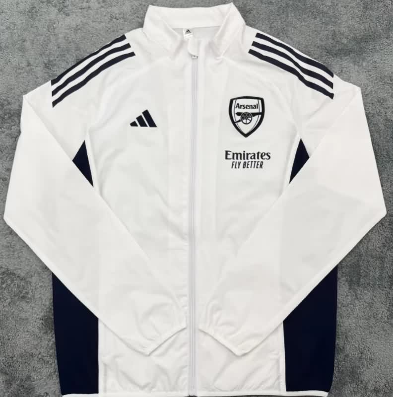 AAA Quality Arsenal 25/26 White Soccer Windbreaker 02 AAA Quality Arsenal 25/26 White Soccer Windbreaker 02