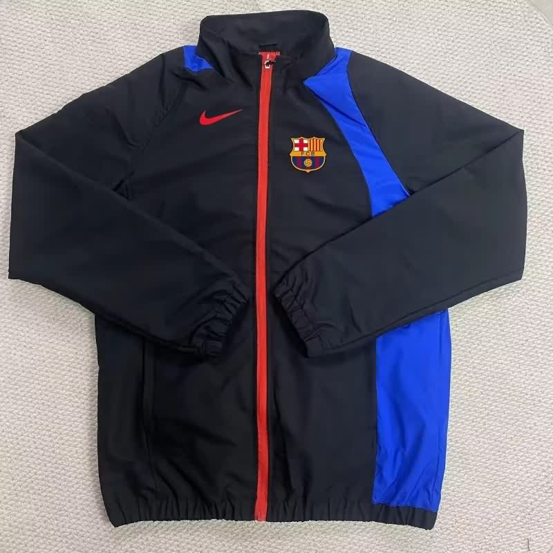 AAA Quality Barcelona 25/26 Black Soccer Windbreaker 02