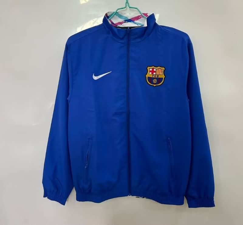 AAA Quality Barcelona 25/26 Blue White Reversible Soccer Windbreaker