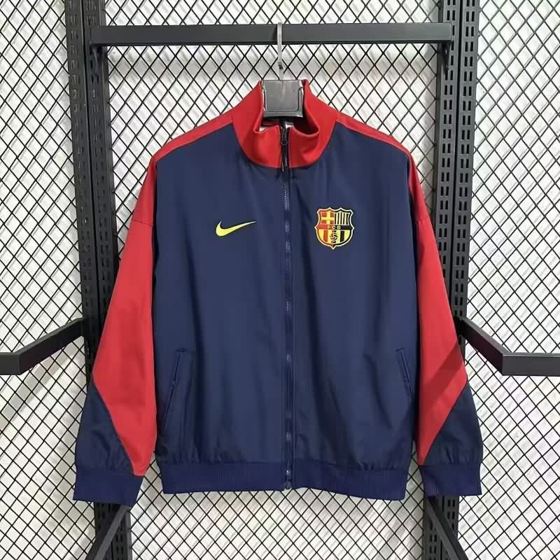 AAA Quality Barcelona 25/26 Dark Blue Soccer Windbreaker 02