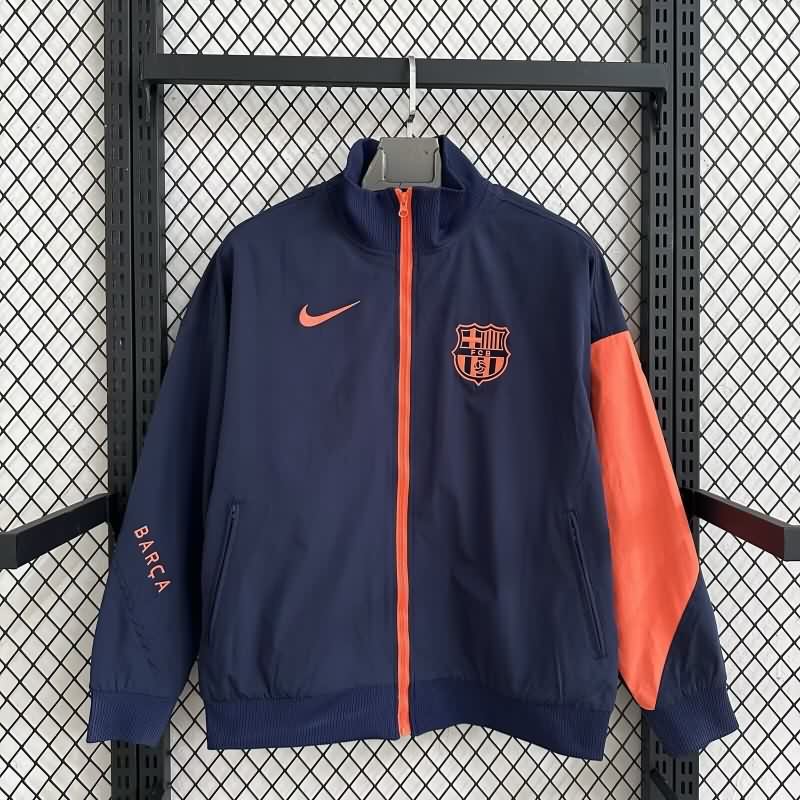 AAA Quality Barcelona 25/26 Dark Blue Soccer Windbreaker 03