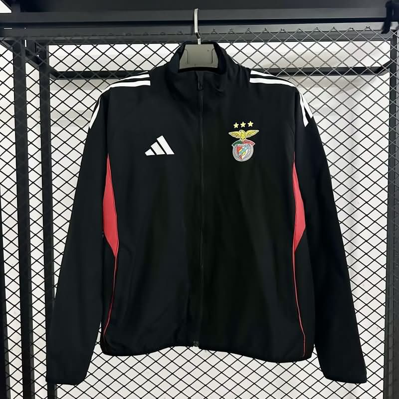 AAA Quality Benfica 25/26 Black Soccer Windbreaker