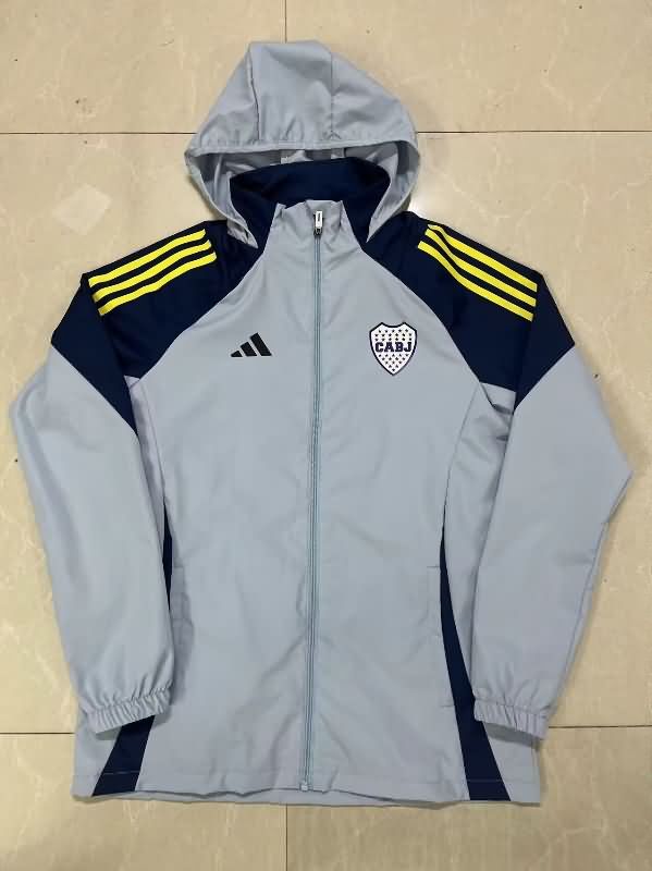 AAA Quality Boca Juniors 25/26 Grey Soccer Windbreaker