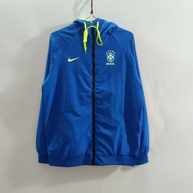 AAA Quality Brazil 2025 Blue Soccer Windbreaker