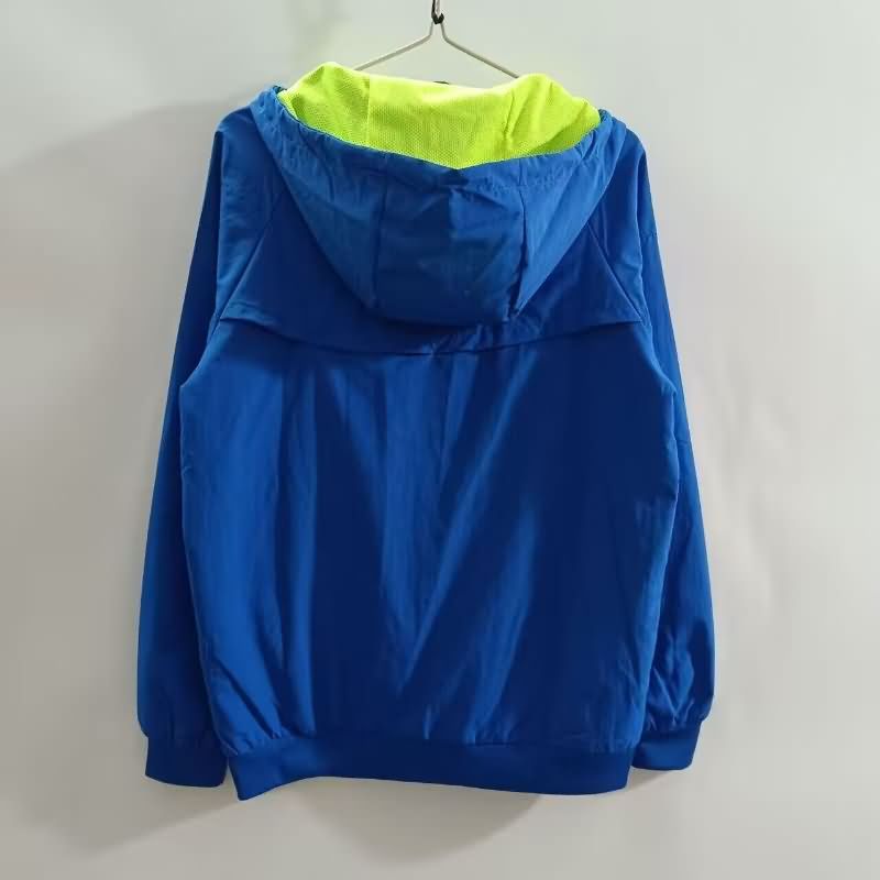 AAA Quality Brazil 2025 Blue Soccer Windbreaker