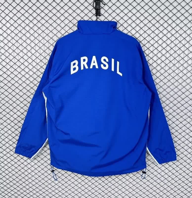 AAA Quality Brazil 2025 Blue Soccer Windbreaker 02