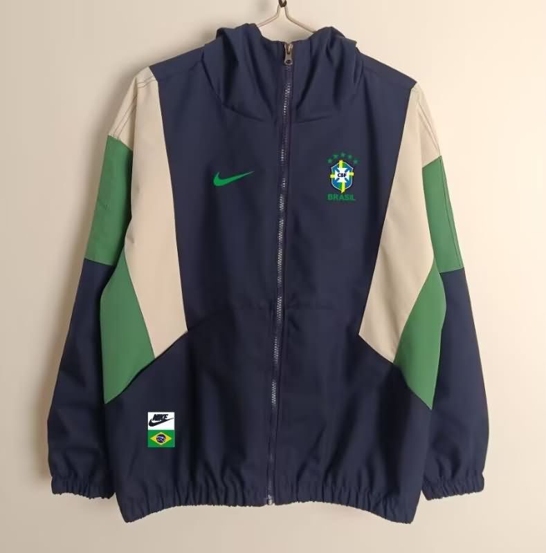 Brazil Soccer Jacket Dark Blue Replica 2025