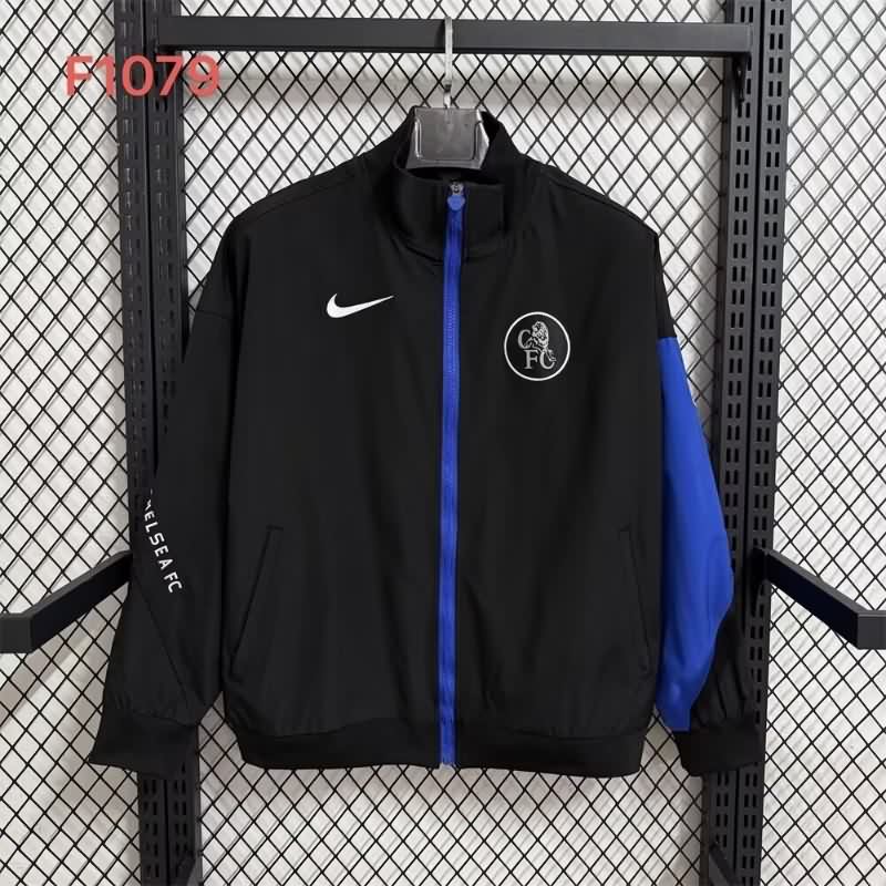 AAA Quality Chelsea 25/26 Black Soccer Windbreaker AAA Quality Chelsea 25/26 Black Soccer Windbreaker