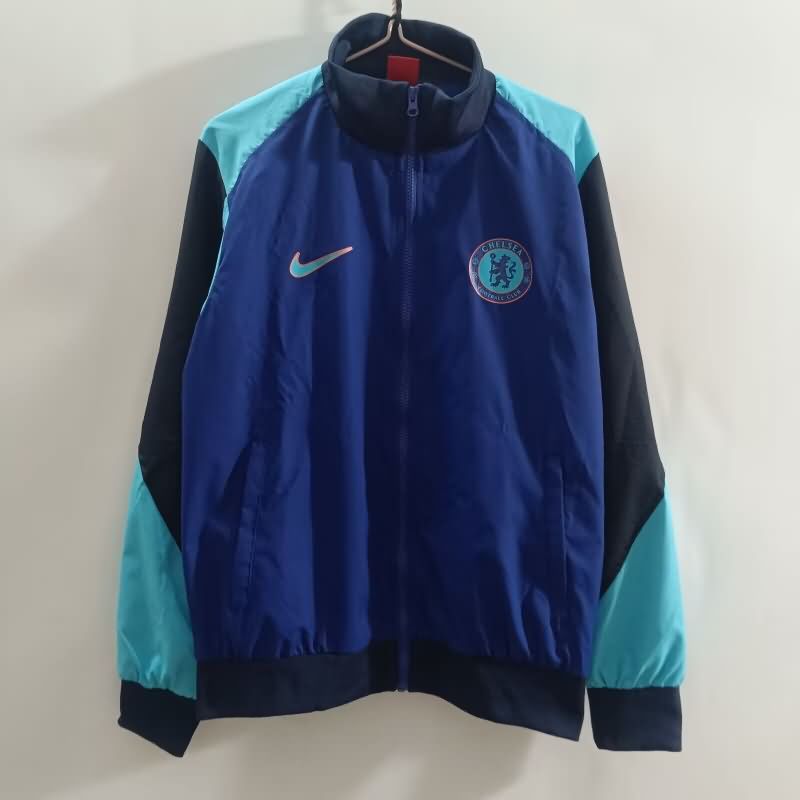 AAA Quality Chelsea 25/26 Dark Blue Soccer Windbreaker 02 AAA Quality Chelsea 25/26 Dark Blue Soccer Windbreaker 02